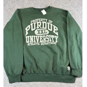 VINTAGE Purdue University Sweatshirt Mens XL Green Crew eck Athletic Discus 90s